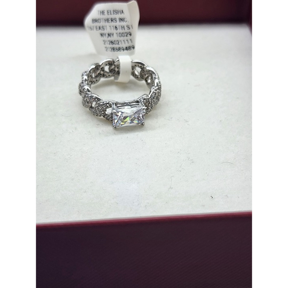 Beautiful Sterling Silver 925 Rectangle Gemstone Ring – New